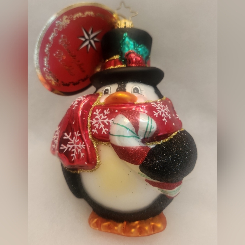 Christopher Radko Flightless Yet Fanciful Glass Handpainted Penguin Ornament